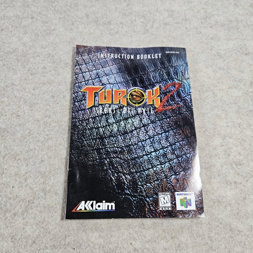Turok 2 Seeds of Evil Nintendo 64 N64 Original Instruction Manual Booklet